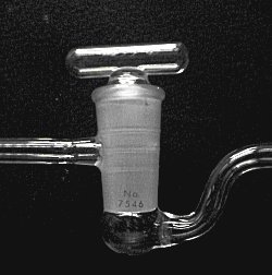 Example of an assembled glass high-vacuum stopcock