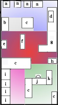 Floor plan for the glass shop